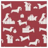 Dachshund Kerstmis Stof (Close Up)