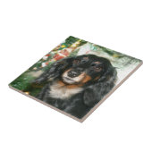 Dachshund Kerstmis Tegeltje (Zijkant)