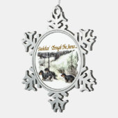 Dachshund Kerstmis Tin Sneeuwvlok Ornament (Rechts)