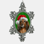 Dachshund Kerstmis Tin Sneeuwvlok Ornament (Links)
