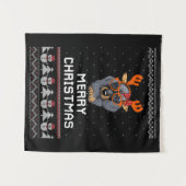 Dachshund Kerstmis Wandkleed (Voorkant (horizontaal))