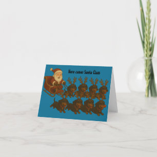 Dachshund Kerstmiskaart Vouwkaart Kaart