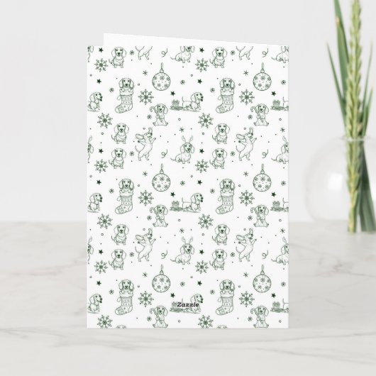 Dachshund Kerstpatroon Feestdagen Kaart (Achterkant)