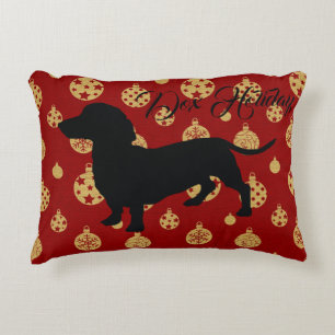 Dachshund-kerstpiloot Decoratief Kussen