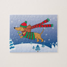 Dachshund-kerstpuzzle Legpuzzel