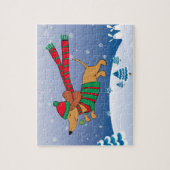 Dachshund-kerstpuzzle Legpuzzel (Verticaal)