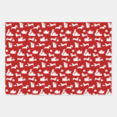 Dachshund-kerstrood en zwart inpakpapier vel (Voorkant 3)