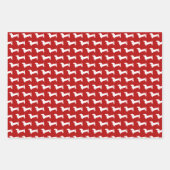Dachshund-kerstrood en zwart inpakpapier vel (Voorkant)