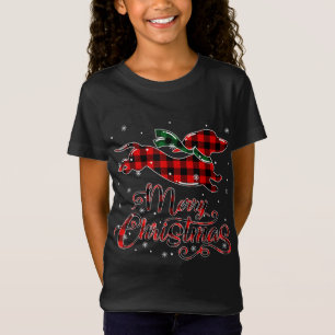 Dachshund kerstrood met buffelpyjama's t-shirt