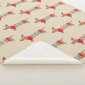 Dachshund kerstSherpa Fleece Blanket Sherpa Deken (3/4)