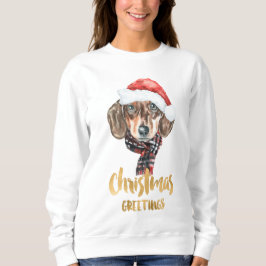 Dachshund-kerstshirt Trui