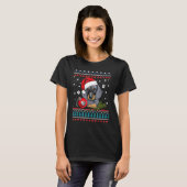 Dachshund-kerstsierhond met kerstman t-shirt (Voorkant volledig)