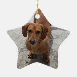 Dachshund-kerstsierster, aangepast aan keramisch ornament