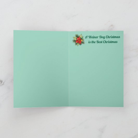 Dachshund Kerstsok Feestdagen Kaart (Binnen)
