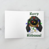 Dachshund-kerstverlichting Feestdagen Kaart (Binnen)