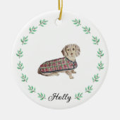 Dachshund-kerstversiering Keramisch Ornament (Voorkant)