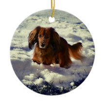 Dachshund-kerstversiering met foto