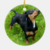 Dachshund-kerstversiering met uw foto keramisch ornament (Achterkant)
