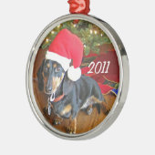 Dachshund-kerstversiering Metalen Ornament (Links)