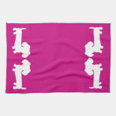 Dachshund Keuken Schotel Handdoek Hot Pink Host Gi (Horizontaal)