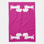 Dachshund Keuken Schotel Handdoek Hot Pink Host Gi (Verticaal)