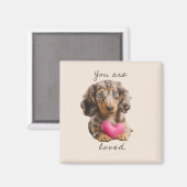 Dachshund Keukenmagneet – Cadeaubon voor een Cute Magneet (Voorkant / Achterkant)