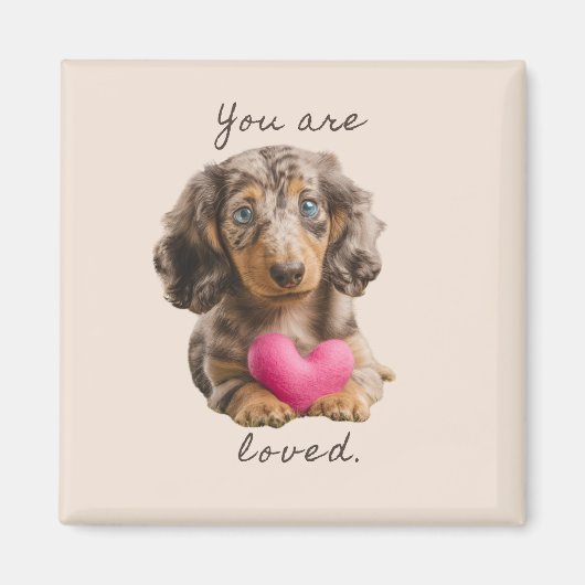 Dachshund Keukenmagneet – Cadeaubon voor een Cute Magneet (Voorkant)