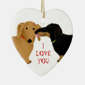 Dachshund Kiss Cute Wiener Dogs Love | Aangepast Keramisch Ornament (Rechts)