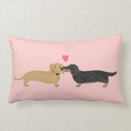 Dachshund Kiss met hart | Cute Wiener Dogs Love Kussen