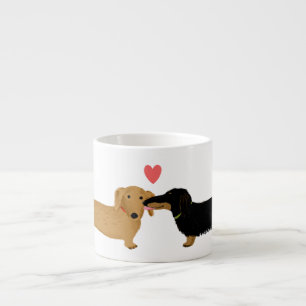 Dachshund Kiss met Heart Cute Wiener Dogs Love Espresso Kop
