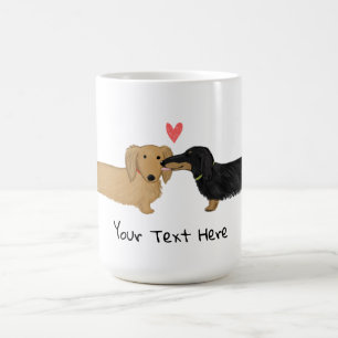 Dachshund Kiss met Heart Wiener Dogs in Love Koffiemok