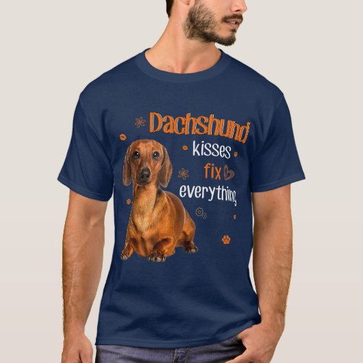 Dachshund Kisses Fix Alles-dachshunlover T-shirt (Voorkant)