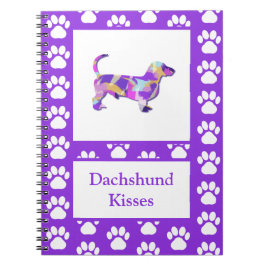 Dachshund Kisses Hond Silhouet PurplePY&B Notitieboek