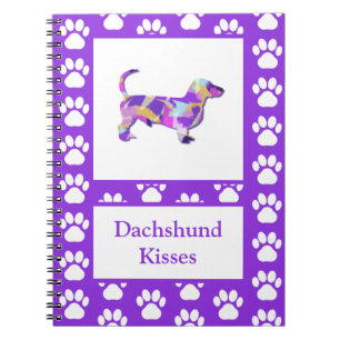 Dachshund Kisses Hond Silhouet PurplePY&B Notitieboek