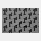 Dachshund Kitchen Dish Kitchen Towel Black & Grey Theedoek (Horizontaal)