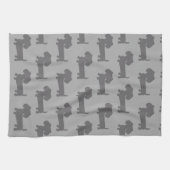 Dachshund Kitchen Dish Kitchen Towel Doxie Gray Theedoek (Horizontaal)