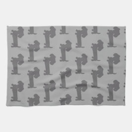 Dachshund Kitchen Dish Kitchen Towel Doxie Gray Theedoek
