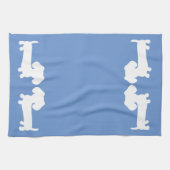 Dachshund Kitchen Dish Towel Cornflower Blue Theedoek (Horizontaal)