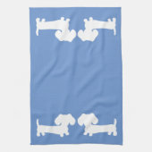 Dachshund Kitchen Dish Towel Cornflower Blue Theedoek (Verticaal)