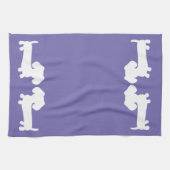 Dachshund Kitchen Dish Towel Periwinkle Paars Theedoek (Horizontaal)