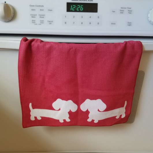 Dachshund Kitchen Dish Towel Waffle Theedoek