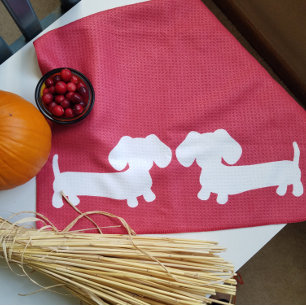 Dachshund Kitchen Dish Towel Waffle Theedoek