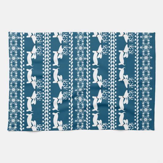 Dachshund Kitchen kerstcadeau of decor Kitchen Theedoek (Horizontaal)