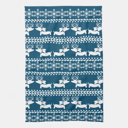 Dachshund Kitchen kerstcadeau of decor Kitchen Theedoek (Verticaal)