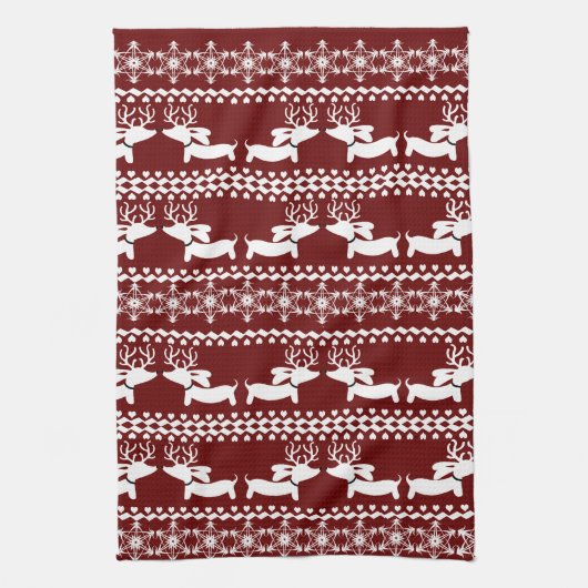 Dachshund Kitchen kerstcadeau of decor  Theedoek (Verticaal)