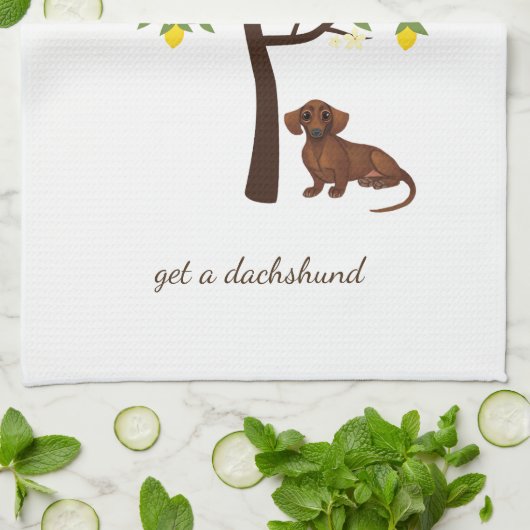 Dachshund Kitchen Towel als het leven je leemons g Theedoek (Gevouwen)