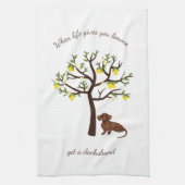 Dachshund Kitchen Towel als het leven je leemons g Theedoek (Verticaal)