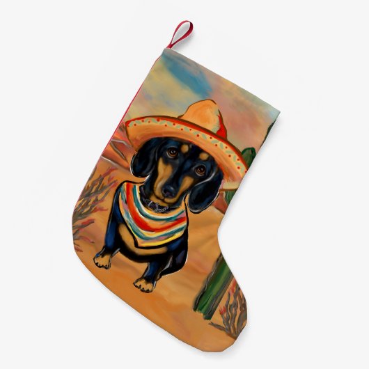 Dachshund Kleine Kerstsok (Voorkant (Hangend))