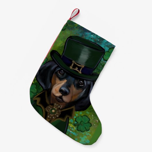 Dachshund Kleine Kerstsok (Voorkant (Hangend))