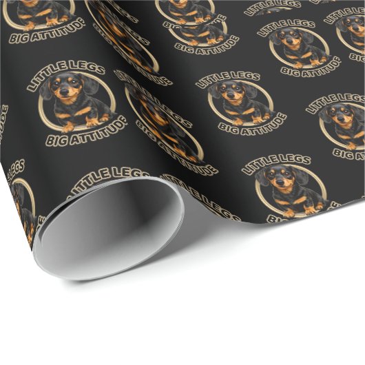 Dachshund kleine poten grote attitude cadeaupapier (Rol Hoek)